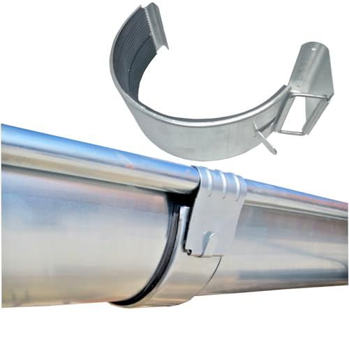 Baumeister.tech Dachrinnenverbinder Rinnenverbinder Verzinkt Dachrinne 6-tlg./333 - Rinnendurchmesser 153 mm