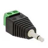 E.T 1x Klinken Stecker 3,5 mm Adapter Mono > Terminal Block 2-Pin Kabel Schraub Klemmen