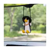 JNNJ Auto Rückspiegel Anhänger Schaukel, Schwingende Ente Auto Hängend Ornament Schaukel Ente Auto Rückspiegel, Hängendes Ornament Zum Innenrückspiegel Charms, Swinging Duck Innenraum(Halskette)