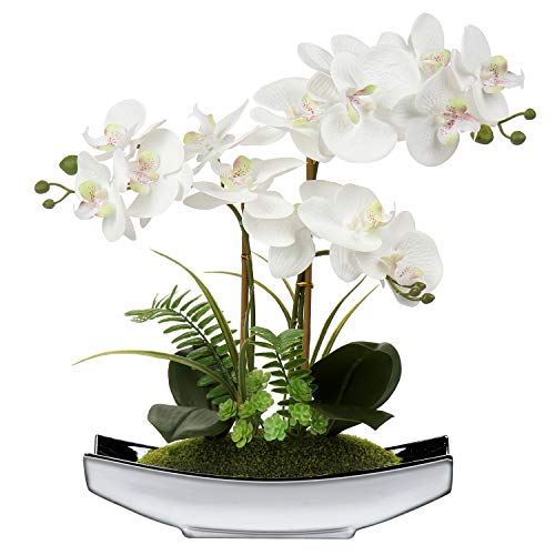 Kunstblumen Orchideen Künstliche Phalaenopsis Bonsai Kunstblumen wie Echt im Topf Künstliche Blumen Deko für Wohnzimmer Badezimmer Tisch Dekoration, Höhe 38CM