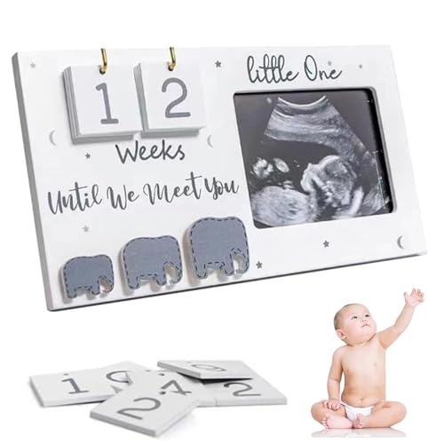 FSSPLJHYJ Babys erster Sonogramm Bilderrahmen Countdown Wochen Andenken Baby Ultraschall Bilderrahmen Geschenke für Werdende Mütter,schwangerschaft geschenk chwangerschaftskalender Countdown-Wochen