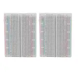 Heevhas 400 Pin Breadboard Lötfreie Leiterplatten-Sets Elektronik Steckbrett Experimentierboard 4 Stromschienen Steckbrett Set Elektronisches Experiment für Arduino Jumper Kabel (2 Stück)