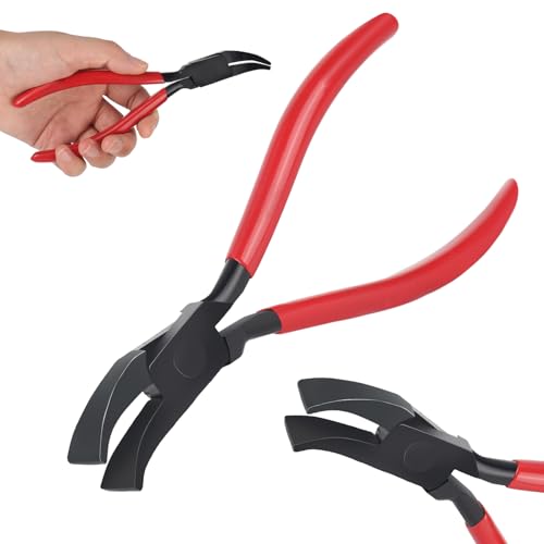 Trendecor Falzzange 45°, Abkantzange Blechzange Breit 22 mm Dachdecker Werkzeug mit Rutschfestem Griff Abfalzen Werkzeug Falzzange Blech für Biegen Glätten von Blechen(Rot 45°)