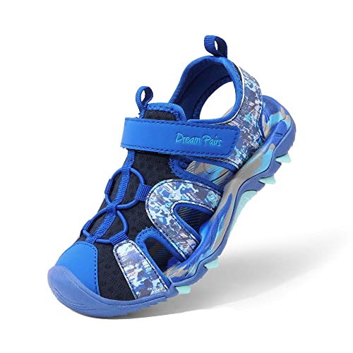 DREAM PAIRS Kinder Sandalen Jungen Mädchen Outdoor Sommer Sport Sandalen Klettverschluss Sommer Schuhe ROYAL BLAU 32 (EUR) SDAS2305K-E