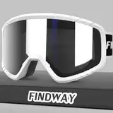 Findway Skibrille, Snowboard Brille für Brillenträger Herren Damen Erwachsene Jugendliche, OTG, UV-Schutz Kompatibler Helm, Anti Fog Erwachsene Ski Goggles für Skifahren/Skaten/Schneemobil