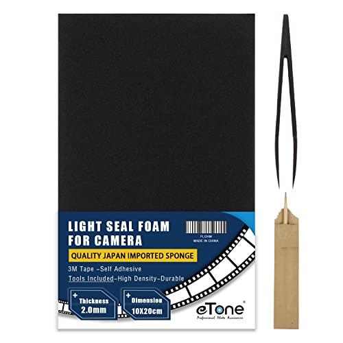 eTone Light Leak Proof Sponge High Density Foam Film Camera Replacement Light Seal Foam with Tongs for 120 135 Film Camera Large Format Camera Film Camera Accessories,2mm