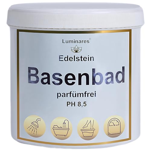 Basenbad basisches Badesalz zur Entgiftung und Entsäuerung, Geschenkidee - 750g Basenpulver für Vollbad, Fußbad, Peeling, Luminares Edelstein Basensalze