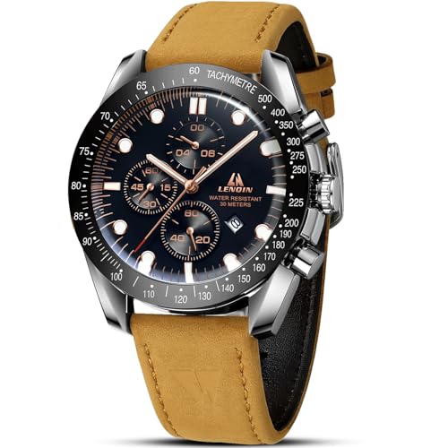 LN LENQIN Uhren Herren Analog Quarz Uhr 30M Wasserdicht Armbanduhr Herren mit Datum Mode Casual Uhren für Männer Kein Chronograph