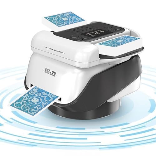 VexNook 2 in 1 Automatische Kartenmischer und Kartensender mit großer Akkulaufzeit – Kartenmischmaschine Elektrische um 360 Grad Drehen Lässt für 1-8 Spieler für UNO, Blackjack, Texas Hold'em
