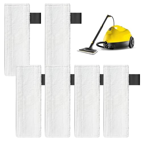 6 Ersatztücher für Kär-cher Dampfreiniger für Kär-cher Mikrofaser Bodentücher Passend für Kär-cher Easyfix Modelle SC1, SC2, SC3, SC4, SC5 Mikrofaser Tuchset für Kär-cher (6 Bodendüsen)