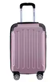 BEIBYE Zwillingsrollen Hardcase Reisekoffer Koffer Trolleys Hartschale in XL-L-M in 14 Farben (Rosa, Handgepäck (55cm))