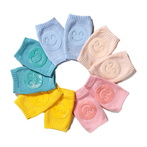 Little World Baby Knieschoner zum Krabbeln, 5 Paar Knieschoner Baby Krabbeln Mädchen Junge mit Anti-Rutsch-Noppen für Sicheren Halt Knieschützer Kinder Krabbelhilfe für 0-24 Monate Mädchen und Jungen