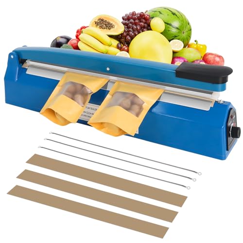 30,5 cm Impuls-Heißsiegelmaschine, extra 3 Heizelemente und einstellbare 8-Klassen-Temperatur mit elektronischer Steuerung, Plastiktüten-Versiegelungsmaschine von Gekufa, ideal für