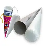 PREMIUM Bastelset 35 cm | Papprohling + Inlettkissen für Gschwisterschultüte, Schultütenkissen, Zuckertüte