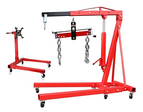 otgerlensker products Motorkran 2 t mit Haken + Motorheber 1500 LBS + Motorhalter 567 kg