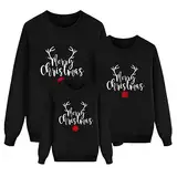 Familien Weihnachtspullover Set,Family Christmas Sweatshirt Fun Rentier Weihnachtspulli Weihnachten Pullover Pulli für Damen Herren Kinder