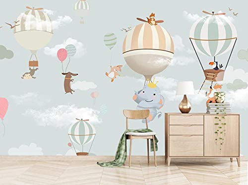 Fototapete Karikatur Tierhimmel Heißluftballon Tapeten Foto Tapete Moderne Vliestapete Wohnzimmer Wohnzimmer Schlafzimmer Wandtapete Dekoration 350x245cm