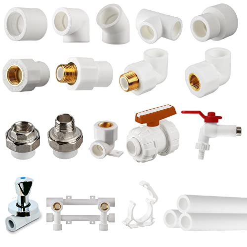 PPR 32mm, DN32 Rohr, Fitting, PP-R Winkel, T-Stück, Muffe, Kupplung, Kniestück, Fittings, Verbindung, Fusiotherm Aquatherm Aqua-Plus (1, Kupplung AG 32x1")