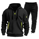 Generisch Herren Trainingsanzug Hausanzug Herren Jogging Anzug Herren Freizeitanzug Präsentationsanzug Herren Herren Jogginganzug Baumwolle Hausanzug Herren Kuschelig Fleece Pullunder Herren Gym