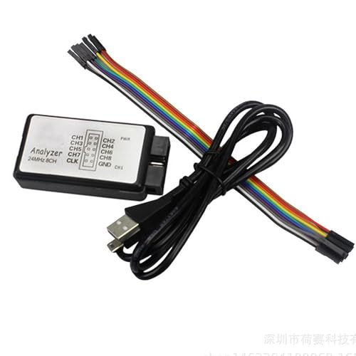 Logic Analyzer 8 CH, USB Logic Analyzer Gerät mit USB-Kabel 24MHz 8-Kanal UART IIC SPI Debug