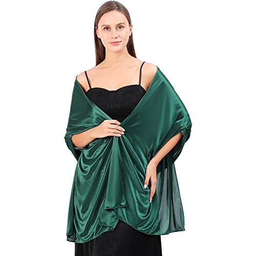 Ladiery Damen Seide Satin Stola Festlich,Shawl für Brautkleider Abendkleider Sommer Elegante Party Weicher Schal