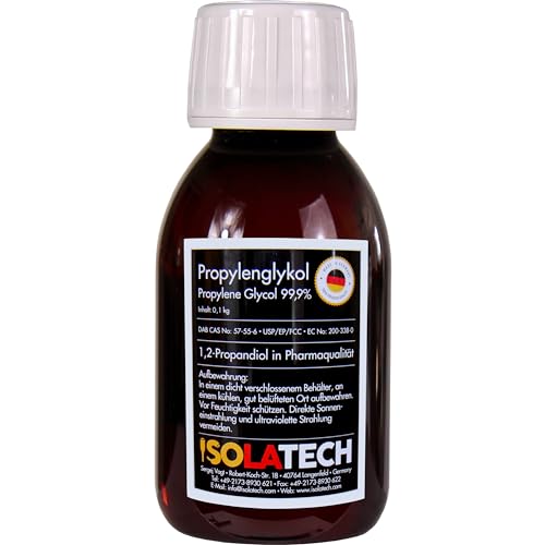 Propylenglykol 0,1L-Flasche, Propylenglykol 99,9% in Pharmaqualität 1,2 Propandiol (Inhalt 0,1kg)