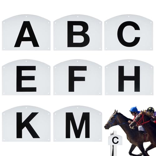 Dressurmarkierer-Set – Kunststoffplatte, wetterfestes Design | Wandmontierbares Reitplatz-Zubehör mit Buchstabenkennzeichnung, Reittrainingshilfe für Turniere, Dressur und Pferdesport
