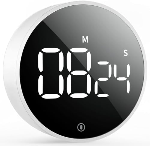 VOCOO Digitaler Küchentimer - Magnetischer Countdown Timer mit 3 Lautstärkestufen, Eieruhr mit großem LED-Bildschirm für Heim Fitness Klassenzimmer(einschließlich Batterien)