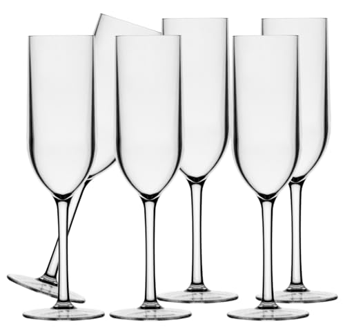 Marine Business Sekt Champagner Glas Set 6 Stück, Kunststoff, unzerbrechlich