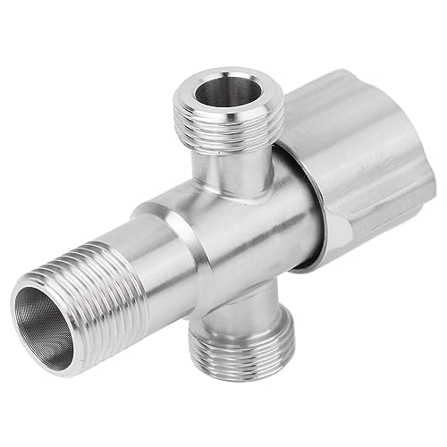 Wasserhahn Eckventil, Wasser Eckventil, Badezimmer Eckventil, G1/2 Zoll, Edelstahl, Badezimmer, Küche, Wasserhahn, Eckventil, Wasserstoppventil, 1 Einlass, 2 Auslass