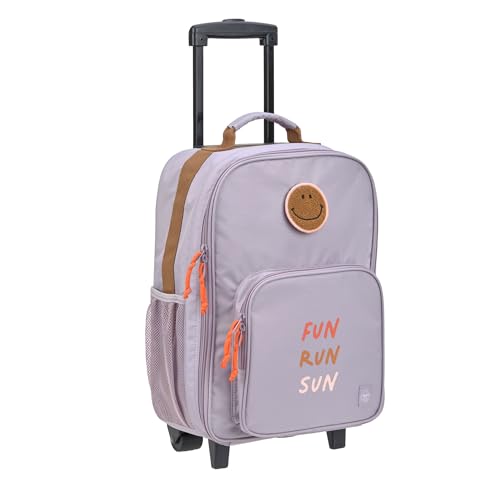 LÄSSIG Kinderkoffer Trolley Reisekoffer mit Teleskopstange und Rollen für Kinder Handgepäck/Trolley Lilac