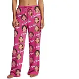 Personalisierte Pyjama Hose mit Foto Text, Schlafanzughosen für Herren Damen, Matching Pyjamas Couple, Schlafanzug Hose Anime Cartoon Erwachsene und Kinder Familienschlafanzüge, Weihnachtsgeschenke