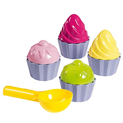 Simba 107102508 - Sandformen Cupcake, 9 Teile, 6cm Durchmesser, Sandkastenspielzeug, Sandspielzeug, Sandkuchen, ab 1 Jahr