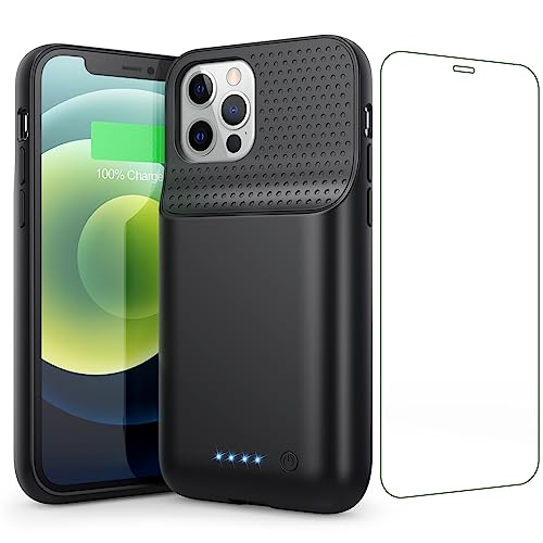 Feob Akkuhülle für iPhone 12/12 Pro, [2023 Neueste] 10800mAh Hohe Kapazität Zusatzakku Ladehülle Tragbare Akku Hülle Handyhülle, Akku Battery Case Powerbank hülle Akku für iPhone 12/12 Pro [6,1 Zoll]