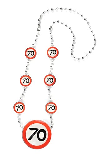 70 Geburtstag Deko Kette Verkehrszeichen rot/weiß - Originelle Geburtstagsdeko 70 für einen gelungenen 70 Geburtstag Mann oder Frau - Tiwoca