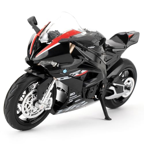 imtfzct 1/12 BMW HP4 Motorrad Modellauto, Spielzeugmotorrad mit Sound und Licht, Mini-Motorrad-Rennwagen, Motorradmodell in Sammlerqualität, geeignet für Kinder von 4-7 Jahren (schwarz)