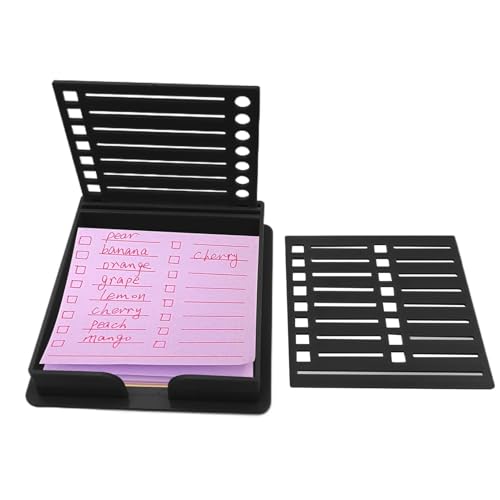 Sticky Note Schablone Vorlage, Notizen Organizer, tragbarer Klicknotnotizhalter mit Schablonen, Doppel einfügen Klickressnotizen Spender Köhlungstichzubehör für Home School Office Stationery Supplies
