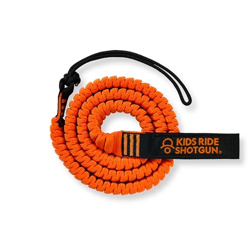 Kids Ride Shotgun - MTB-Abschleppseil - Orange | Kinderfahrrad-Stretch-Bungee-Cord-Zug-Hinter-Befestigung – Orange und Schwarz