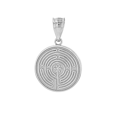 925 Sterling Silber Chartres Labyrinth Disc Medallion Damen Anhänger