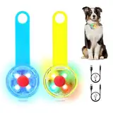 Hundelicht LED Aufladbar-2 Stück, Leuchtie Hund USB für Geschirr, Sicherheitslicht Hund Leuchtanhänger, LED Blinklicht Sicherheit Aufladbar für Kinder, Schulranzen, Hund, Katzen, Jogger im Dunkeln