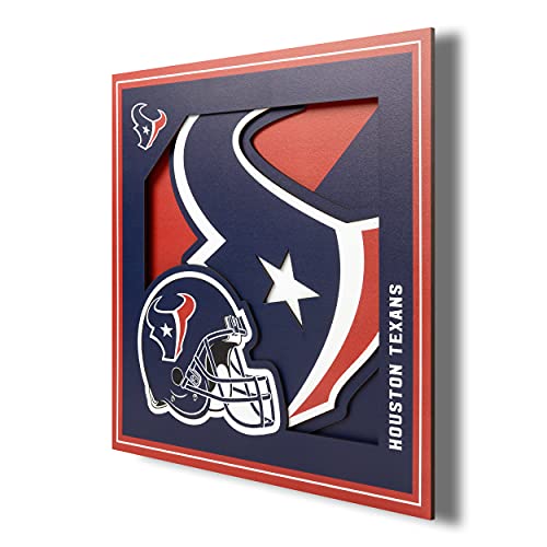 YouTheFan NFL Houston Texans 3D-Logo-Serie Wandkunst – 30,5 x 30,5 cm