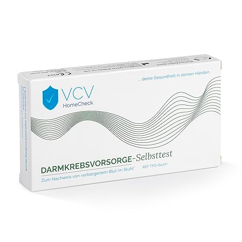 VCV HomeCheck Schnelltest zur Darm-Gesundheit | Vorsorge für Darmkrebs, Polypen, Colitis Ulcerosa & Divertikulitis | Einfacher Stuhltest als Selbsttest für Zuhause | Ergebnis binnen 5 Minuten