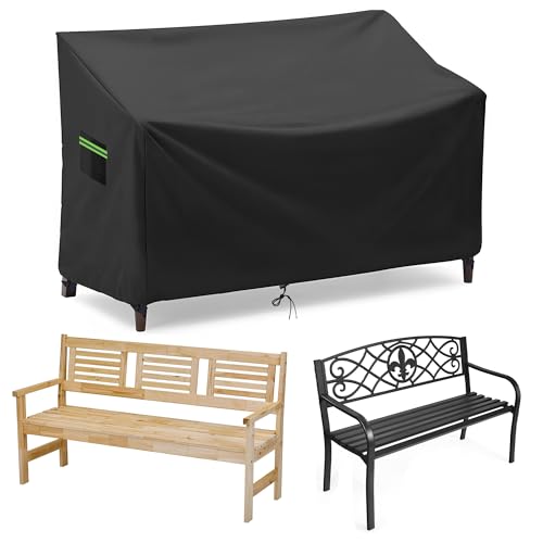 Neuradical 2/3/4-Sitzer-Gartenbank-Abdeckung wasserdicht, Abdeckung gartenbank Winterfest 420D Oxford-Gewebe, Winddicht, sonnenlicht- und lichtbeständig, für Terrassenbänke im Freien 163x66x63/89cm