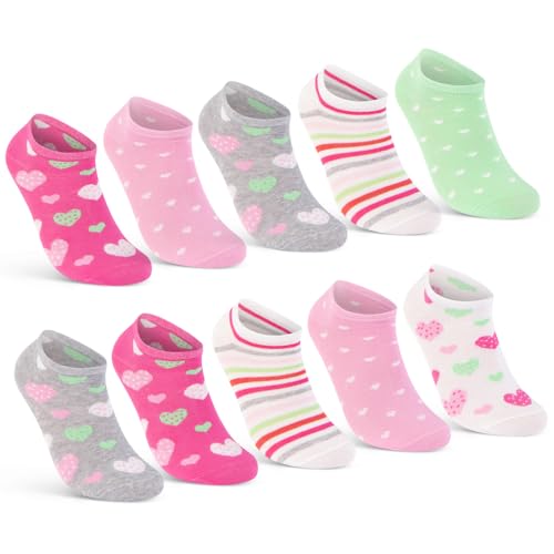 10 Paar Kinder Sneaker Socken Jungen & Mädchen Baumwolle Kindersocken 56285 (31-34)