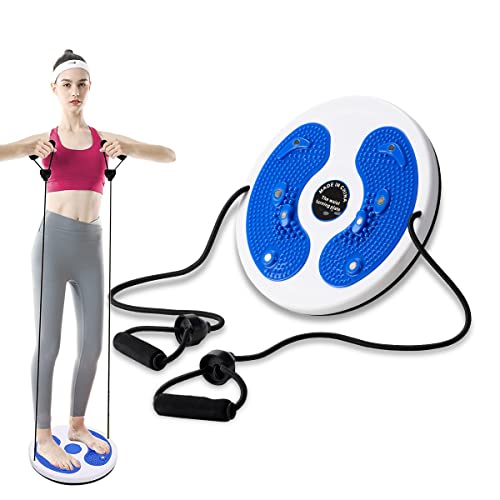 Kikuo Twist Waist Disc Board mit Kordelzug, Taillenabnehmendes Multifunktions-Magnet-Balance-Board-Pedal, Widerstandsbänder Massage-Fußsohle Heimfitnessgeräte, Aerobic-Übungen Fitness-Zubehör