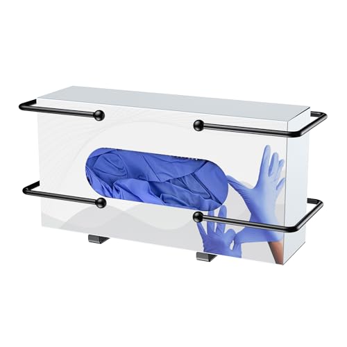 niffgaff Lab Glove Dispensers - Schwarzer Handschuhhalter für Einweg-Handschuhbox Tissue Box, Handschuhbox Organizer für Labor, Küche, medizinischer Handschuhhalter an der Wand