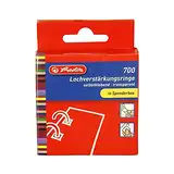 Herlitz 8767220 Lochverstärker, 11 mm quadratisch, transparent, selbstklebend, 700er Spenderbox