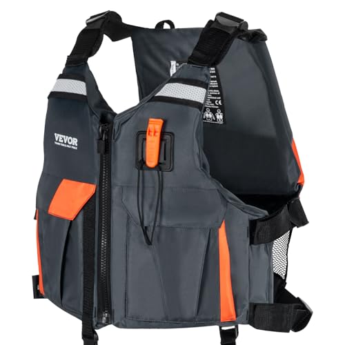 VEVOR Rettungsweste für Wassersport (PFD), Rettungsweste mit wasserdichtem Nylon und 96N Auftrieb, Rettungsweste/Jacke für alle Wasseraktivitäten – Angeln, Kajakfahren, Surfen und mehr