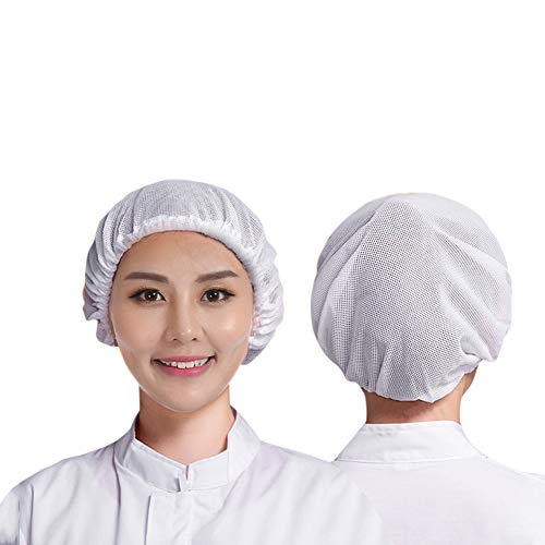 IBLUELOVER Küchehut 3 Stück Mesh Arbeitsmütze Unisex Staubmütze Elastich Staubhut Atmungsaktiv Haarnetz Herren Damen Arbeitskappe Waschbar Kochmütze Arbeitshut für Restaurant Bäckerei Fabrik