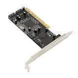 Bewinner PCI-auf-4-Port-SATA-Karte, 4-Kanal-PCI-SATA-Controller mit 1,5-Gbit/s-Übertragung, Festplattenlaufwerk, Einfach zu Installierende SATA-Erweiterungskarte für Desktop-PC